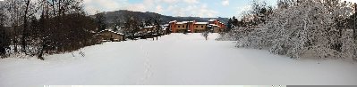 panorama del maglio e del ghetto con neve