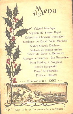 menu di Natale 1902